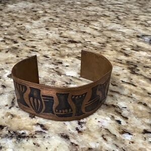 Brown and Black Patterned Cuff Bracelet